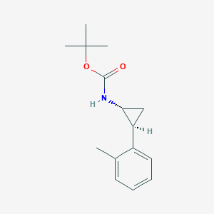 Chemical structure of tert-butyl (trans-2-(o-tolyl)cyclopropyl)carbamate