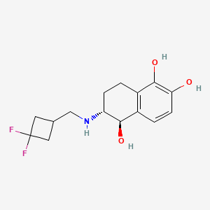 Chemical structure of tert-butyl (trans-2-(3-(difluoromethoxy)phenyl)cyclopropyl)carbamate