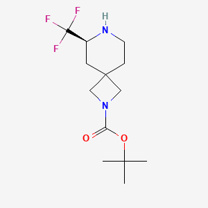 Chemical structure of tert-butyl (S)-6-(trifluoromethyl)-2,7-diazaspiro[3.5]nonane-2-carboxylate