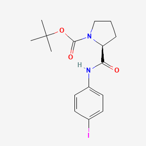 Chemical structure of tert-Butyl (S)-2-((4-iodophenyl)carbamoyl)pyrrolidine-1-carboxylate