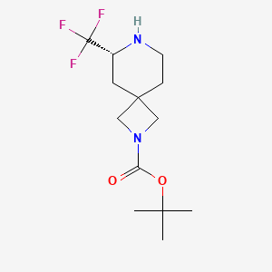 Chemical structure of tert-butyl (R)-6-(trifluoromethyl)-2,7-diazaspiro[3.5]nonane-2-carboxylate