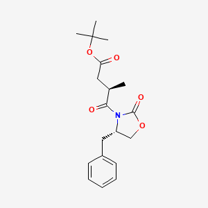 Chemical structure of tert-Butyl (R)-4-((S)-4-benzyl-2-oxooxazolidin-3-yl)-3-methyl-4-oxobutanoate