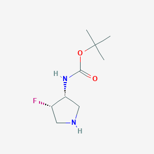 Chemical structure of tert-Butyl (cis-4-fluoropyrrolidin-3-yl)carbamate