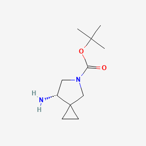 Chemical structure of tert-Butyl (7S)-7-amino-5-azaspiro[2.4]heptane-5-carboxylate