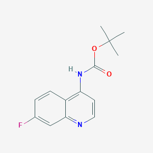 Chemical structure of Tert-butyl 7-fluoroquinolin-4-ylcarbamate