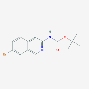 Chemical structure of tert-Butyl (7-bromoisoquinolin-3-yl)carbamate