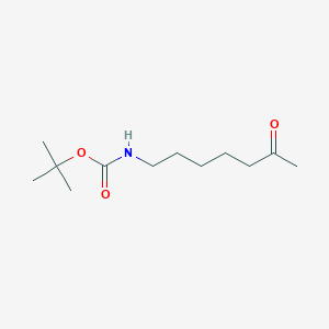 Chemical structure of Tert-Butyl (6-Oxoheptyl)Carbamate