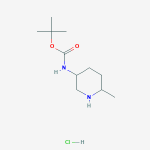 Chemical structure of tert-Butyl (6-methylpiperidin-3-yl)carbamate hydrochloride