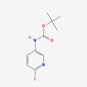 Chemical structure of tert-butyl (6-fluoropyridin-3-yl)carbamate