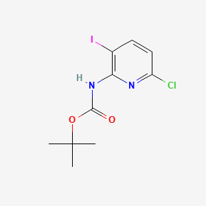 Chemical structure of tert-Butyl (6-chloro-3-iodopyridin-2-yl)carbamate