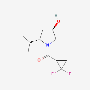 Chemical structure of tert-butyl (6,6-difluorobicyclo[3.1.0]hexan-3-yl)carbamate