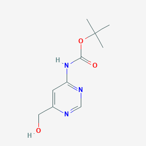 Chemical structure of tert-Butyl (6-(hydroxymethyl)pyrimidin-4-yl)carbamate
