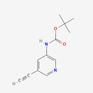 Chemical structure of tert-Butyl (5-ethynylpyridin-3-yl)carbamate