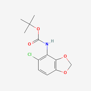 Chemical structure of TERT-BUTYL (5-CHLORO-1,3-BENZODIOXOL-4-YL)CARBAMATE