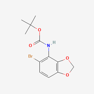 Chemical structure of tert-Butyl (5-bromobenzo[d][1,3]dioxol-4-yl)carbamate