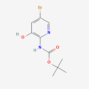 Chemical structure of tert-Butyl (5-bromo-3-hydroxypyridin-2-yl)carbamate