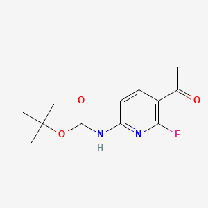 Chemical structure of tert-Butyl (5-acetyl-6-fluoropyridin-2-yl)carbamate