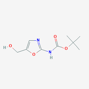 Chemical structure of tert-Butyl (5-(hydroxymethyl)oxazol-2-yl)carbamate