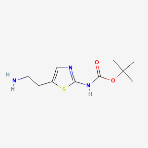 Chemical structure of tert-Butyl (5-(2-aminoethyl)thiazol-2-yl)carbamate