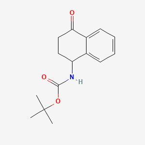 Chemical structure of tert-Butyl (4-oxo-1,2,3,4-tetrahydronaphthalen-1-yl)carbamate