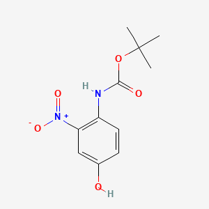 Chemical structure of tert-Butyl (4-hydroxy-2-nitrophenyl)carbamate