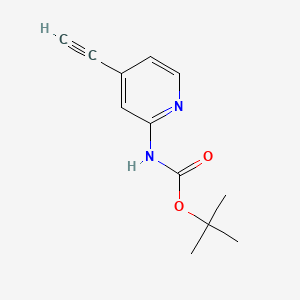 Chemical structure of tert-Butyl (4-ethynylpyridin-2-yl)carbamate