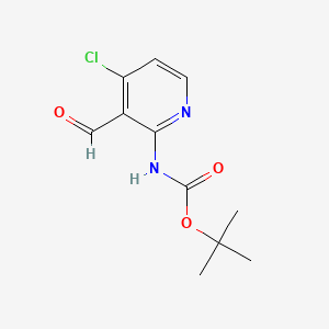 Chemical structure of tert-Butyl 4-chloro-3-formylpyridin-2-ylcarbamate