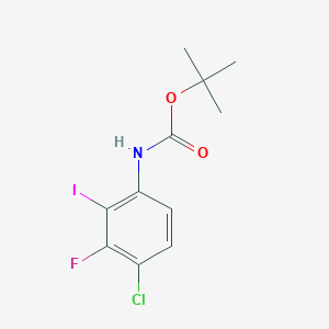 Chemical structure of tert-Butyl (4-chloro-3-fluoro-2-iodophenyl)carbamate