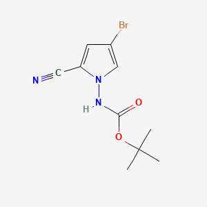 Chemical structure of tert-Butyl (4-bromo-2-cyano-1H-pyrrol-1-yl)carbamate