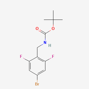 Chemical structure of tert-Butyl (4-bromo-2,6-difluorobenzyl)carbamate