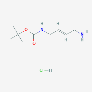 Chemical structure of tert-Butyl (4-aminobut-2-en-1-yl)carbamate hydrochloride