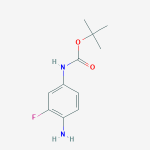 Chemical structure of tert-Butyl (4-amino-3-fluorophenyl)carbamate