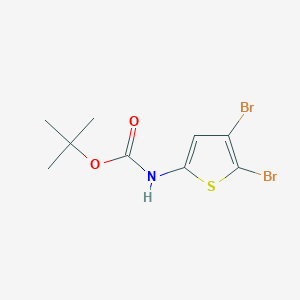 Chemical structure of tert-Butyl (4,5-dibromothiophen-2-yl)carbamate