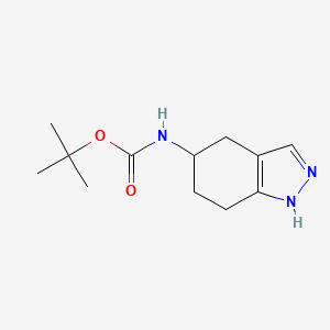 Chemical structure of tert-Butyl (4,5,6,7-tetrahydro-1H-indazol-5-yl)carbamate