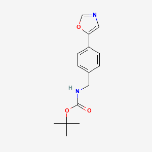 Chemical structure of tert-Butyl (4-(oxazol-5-yl)benzyl)carbamate