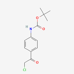 Chemical structure of tert-Butyl (4-(2-chloroacetyl)phenyl)carbamate