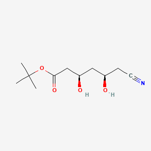 Chemical structure of tert-butyl (3R,5R)-6-cyano-3,5-dihydroxy-hexanoate