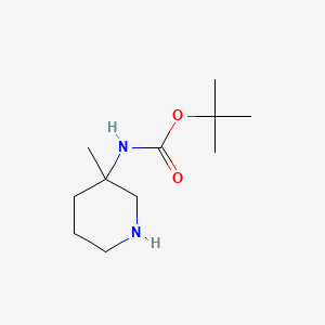 Chemical structure of tert-Butyl (3-methylpiperidin-3-yl)carbamate