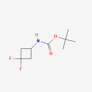 Chemical structure of Tert-butyl 3,3-difluorocyclobutylcarbamate