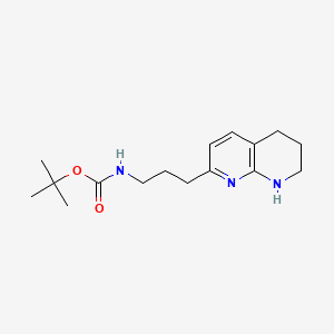 Chemical structure of tert-Butyl (3-(5,6,7,8-tetrahydro-1,8-naphthyridin-2-yl)propyl)carbamate