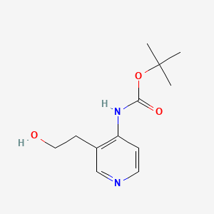 Chemical structure of tert-Butyl (3-(2-hydroxyethyl)pyridin-4-yl)carbamate
