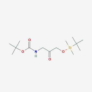 Chemical structure of tert-Butyl (3-((tert-butyldimethylsilyl)oxy)-2-oxopropyl)carbamate