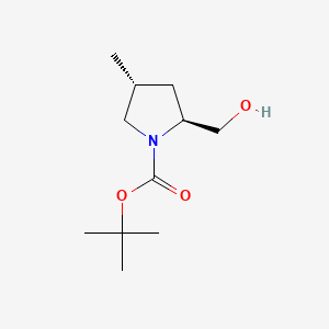 Chemical structure of (2S,4R)-1-Boc-2-hydroxymethyl-4-methylpyrrolidine