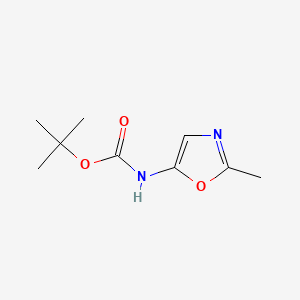 Chemical structure of tert-Butyl (2-methyloxazol-5-yl)carbamate