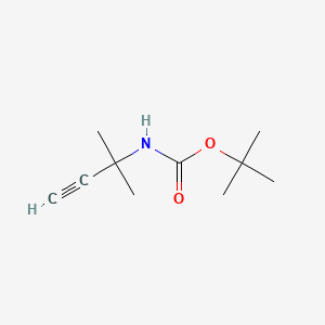 Chemical structure of tert-Butyl (2-methylbut-3-yn-2-yl)carbamate