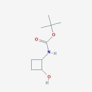 Chemical structure of tert-Butyl (2-hydroxycyclobutyl)carbamate