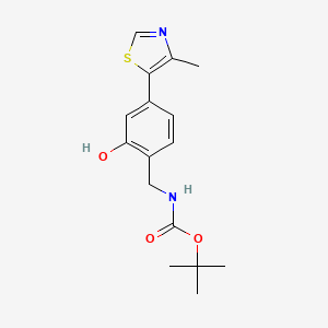 Chemical structure of tert-butyl (2-hydroxy-4-(4-methylthiazol-5-yl)benzyl)carbamate