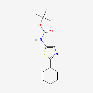 Chemical structure of tert-Butyl (2-cyclohexylthiazol-5-yl)carbamate