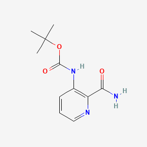Chemical structure of tert-Butyl (2-carbamoylpyridin-3-yl)carbamate