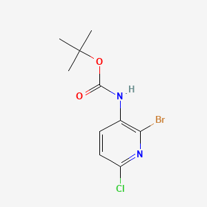 Chemical structure of tert-Butyl (2-bromo-6-chloropyridin-3-yl)carbamate